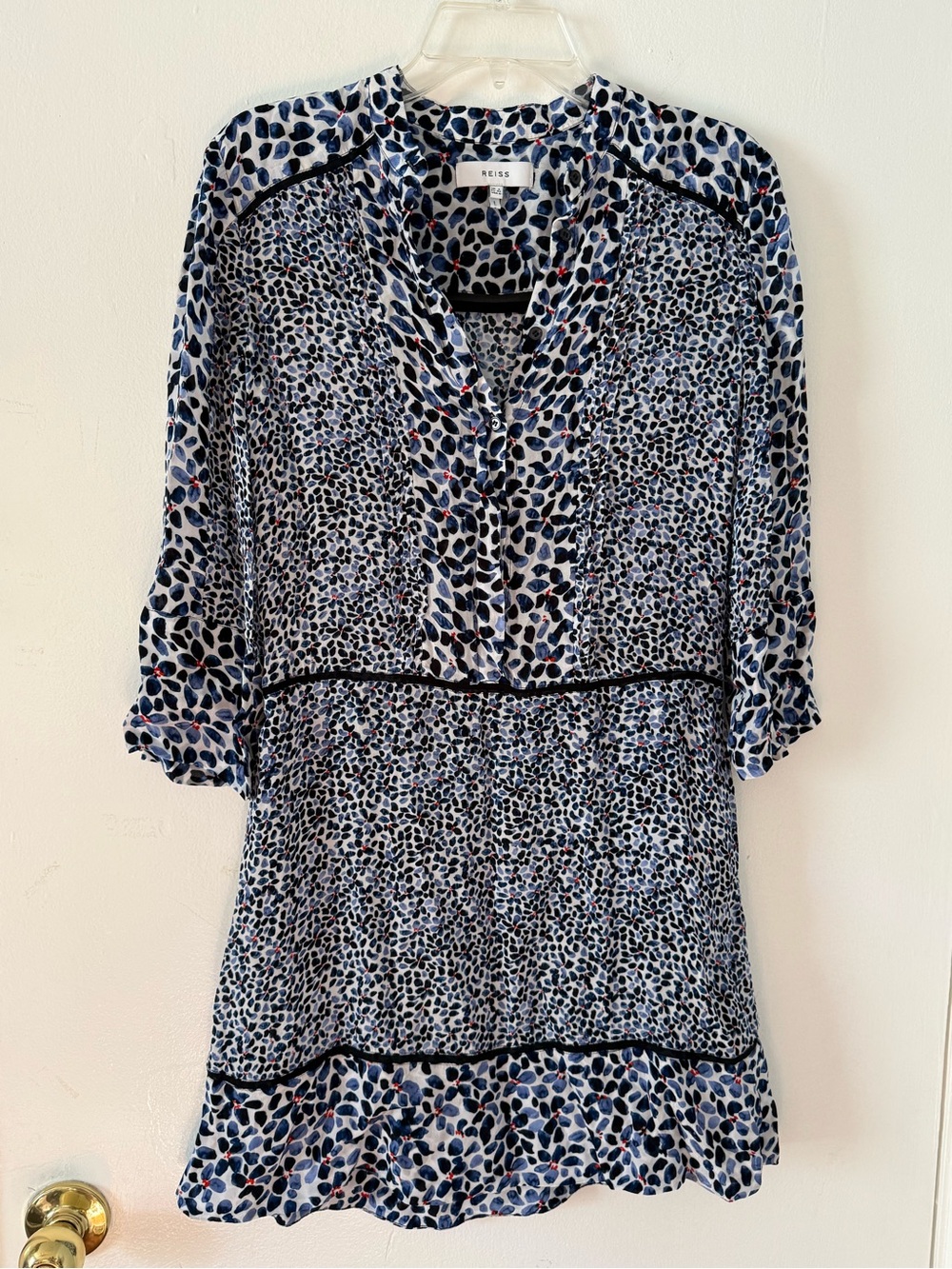 Reiss Anush Blue Dress- Size 0 - Picture 4 of 8